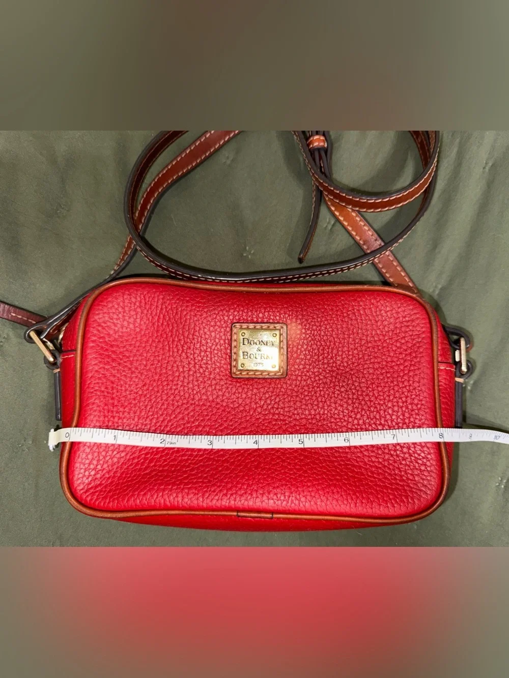 Vintage Dooney & Bourke Red Pebbled Leather Crossbody Bag